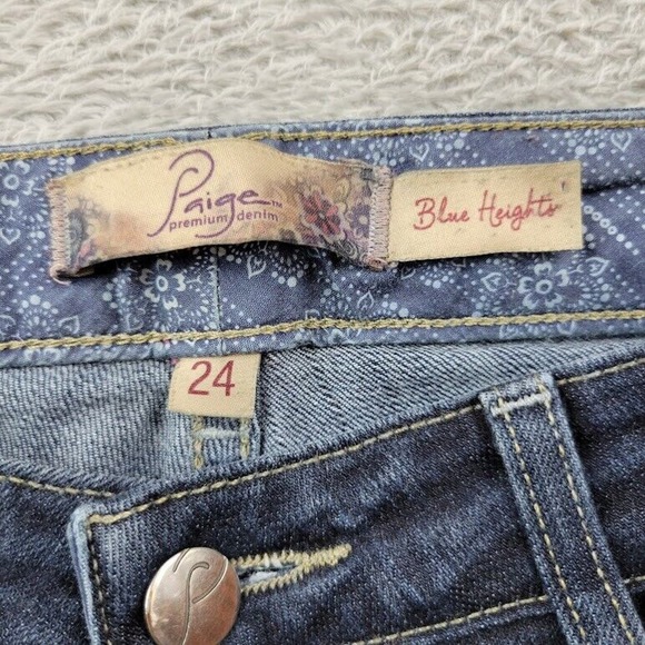 Paige Jeans Womens 27X30 Blue Straight Low Rise Dark Wash‎ Stretch Denim - Picture 10 of 14